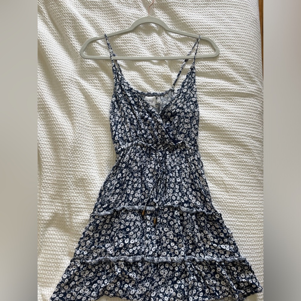 Princess Polly Navy and Blue Floral Sun Dress (Mini)